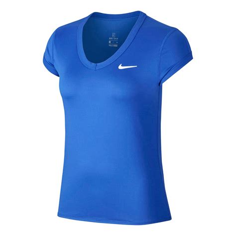 nike court blauw shirt witte streep dames